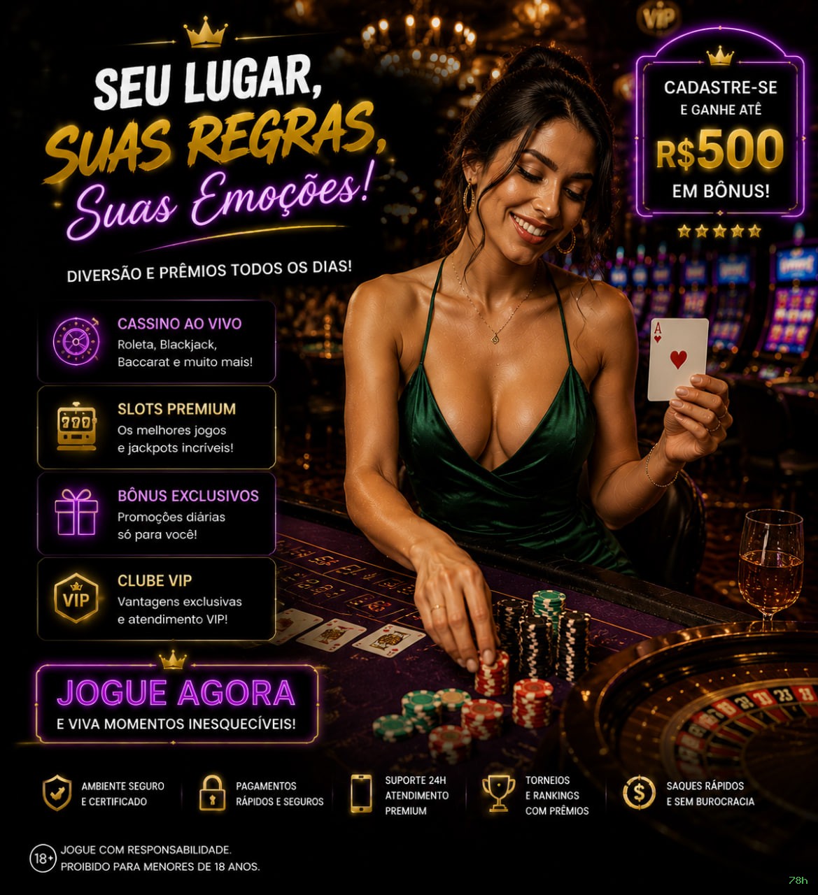 Cadastro rápido e seguro na 78h